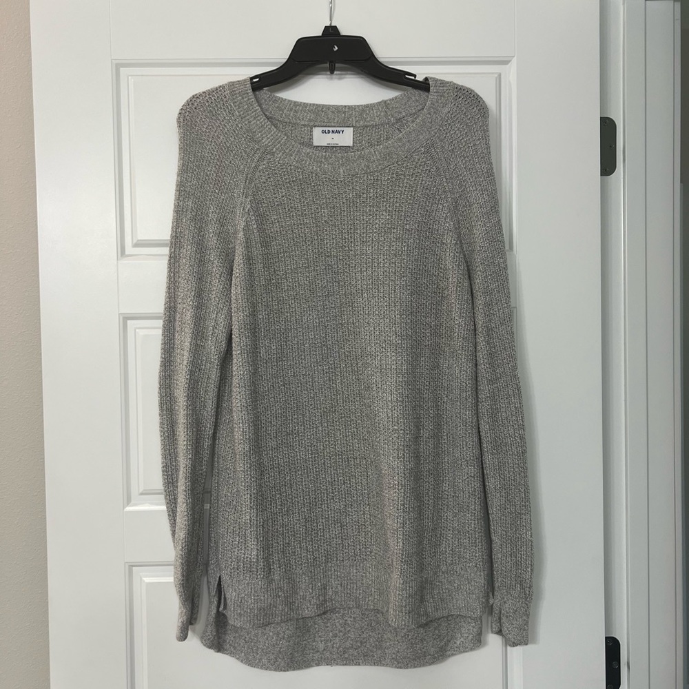 Old Navy Gray Crew Neck Sweater Soft Knit Long Sleeve
